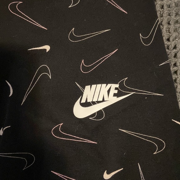 Nike Pink and white logo tights kids large - Picture 3 of 4